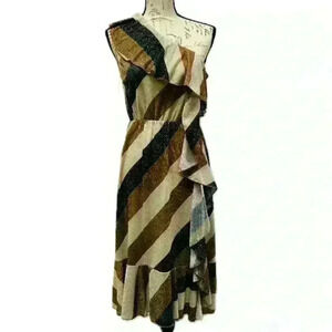 Lumina shimmering off the shoulder midi dress for women size 6